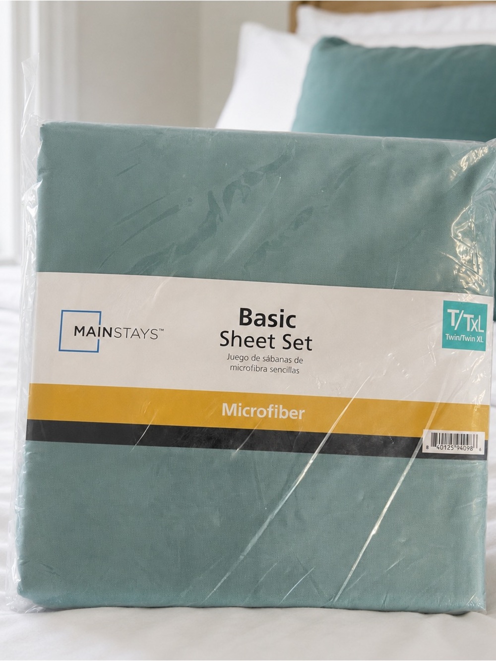 Mainstays Basic Microfiber Sheet Set Twin/Twin XL Teal green lily  New